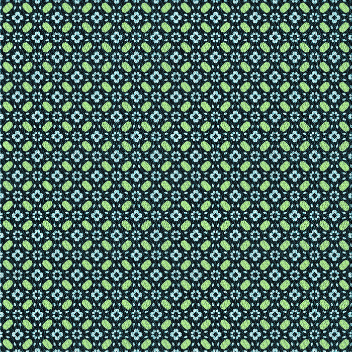 Round Patterned Deep Teal Green Rug, pat1311lblu