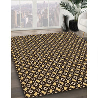 Patterned Black Brown Rug, pat1311org