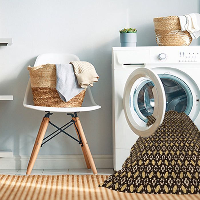 Machine Washable Transitional Black Brown Rug in a Washing Machine, wshpat1311org