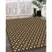 Patterned Black Brown Rug in Family Room, pat1311org