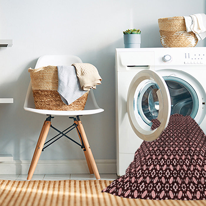 Machine Washable Transitional Chocolate Brown Rug in a Washing Machine, wshpat1311rd