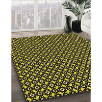 Patterned Midnight Gray Rug, pat1311yw