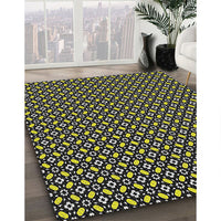 Patterned Black Novelty Rug, pat1311