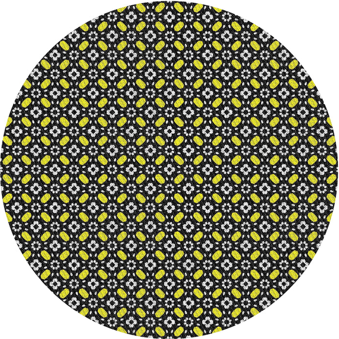 Sideview of Patterned Black Novelty Rug, pat1311