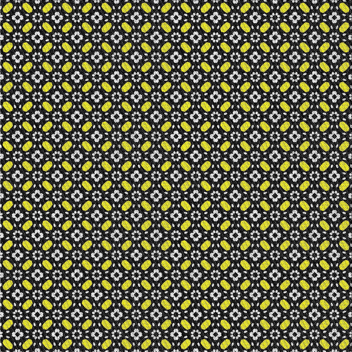 Square Patterned Black Novelty Rug, pat1311