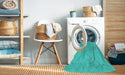 Machine Washable Transitional Dark Turquoise Green Rug in a Washing Machine, wshpat1312lblu