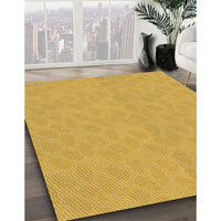 Patterned Deep Yellow Rug, pat1312org