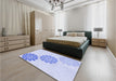 Patterned Lavender Blue Rug in a Bedroom, pat1313blu