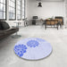 Round Patterned Lavender Blue Rug in a Office, pat1313blu