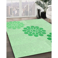 Patterned Green Rug, pat1313grn