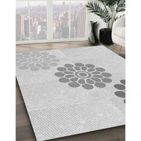 Patterned Platinum Gray Rug, pat1313gry