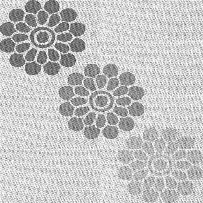 Round Patterned Platinum Gray Rug, pat1313gry