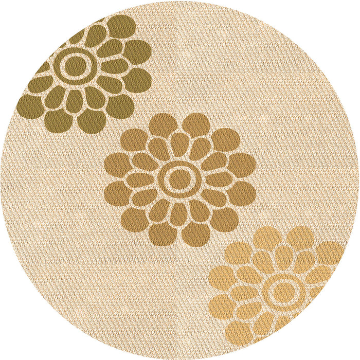 Square Patterned Yellow Rug, pat1313org