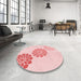 Round Patterned Light Rose Pink Rug in a Office, pat1313rd