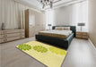 Patterned Brown Rug in a Bedroom, pat1313yw