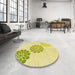 Round Patterned Brown Rug in a Office, pat1313yw