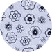 Square Patterned Lavender Blue Rug, pat1314blu