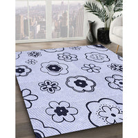 Patterned Lavender Blue Rug, pat1314blu