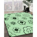 Patterned Mint Green Rug in Family Room, pat1314grn