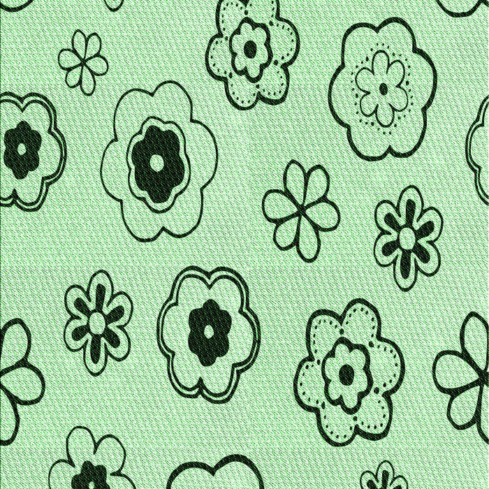 Machine Washable Transitional Mint Green Rug, wshpat1314grn