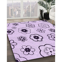 Patterned Lilac Purple Rug, pat1314pur