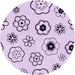 Square Patterned Lilac Purple Rug, pat1314pur