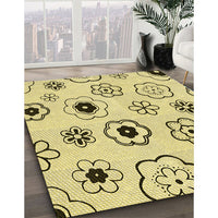 Patterned Sun Yellow Rug, pat1314yw