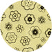 Square Patterned Sun Yellow Rug, pat1314yw