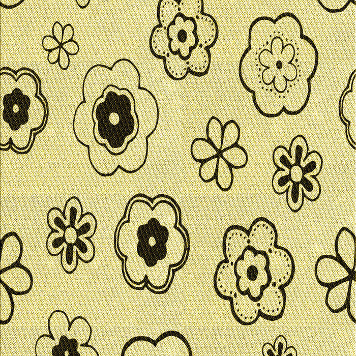 Machine Washable Transitional Sun Yellow Rug, wshpat1314yw