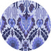 Square Machine Washable Transitional Deep Periwinkle Purple Rug in a Living Room, wshpat1315blu