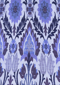 Machine Washable Transitional Deep Periwinkle Purple Rug, wshpat1315blu