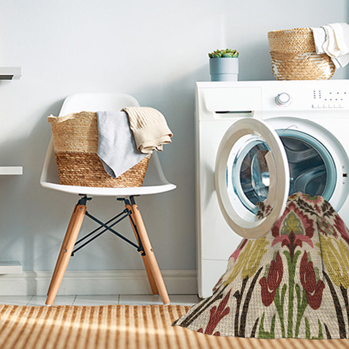 Machine Washable Transitional Yellow Rug in a Washing Machine, wshpat1315brn