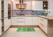 Patterned Jade Green Rug in a Kitchen, pat1315grn