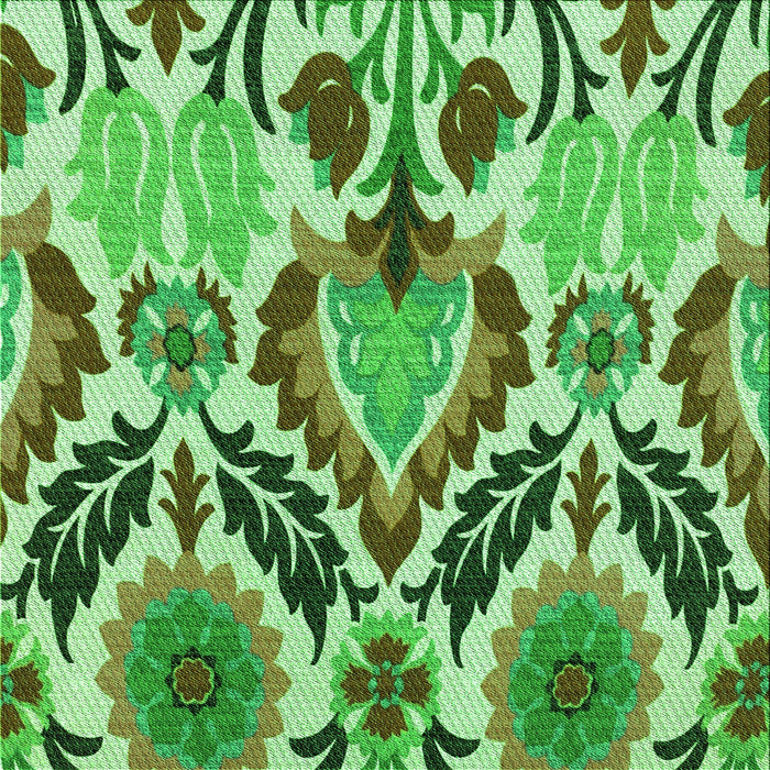 Round Patterned Jade Green Rug, pat1315grn