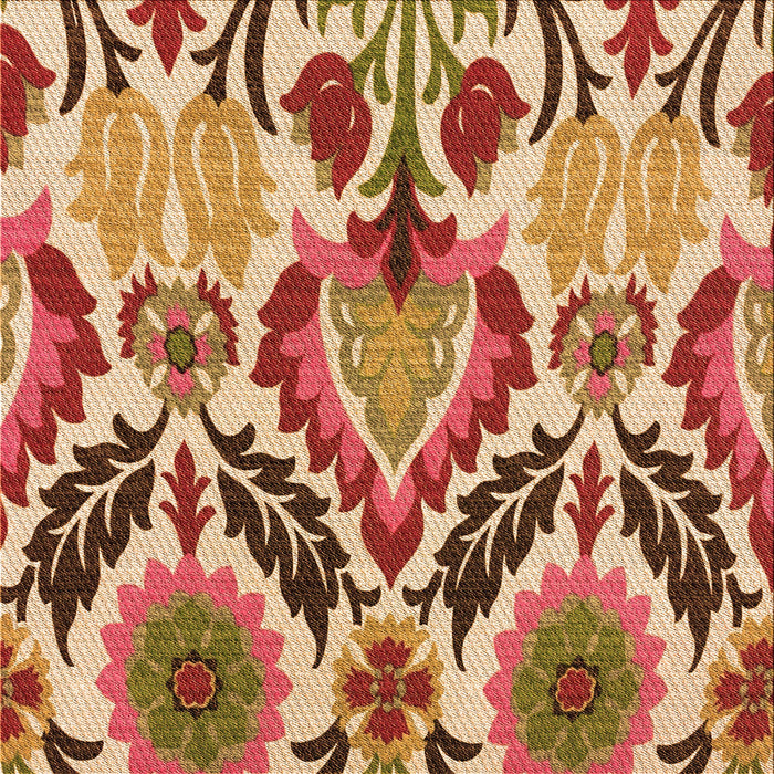 Round Patterned Red Rug, pat1315org