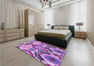 Patterned Dark Orchid Purple Rug in a Bedroom, pat1315pur