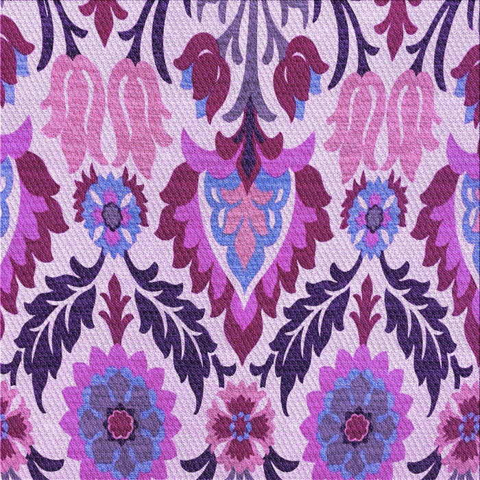 Round Patterned Dark Orchid Purple Rug, pat1315pur