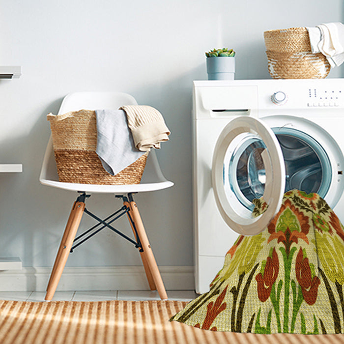 Machine Washable Transitional Mahogany Brown Rug in a Washing Machine, wshpat1315yw