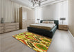 Patterned Mahogany Brown Rug in a Bedroom, pat1315yw