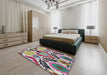 Patterned Silver Gray Novelty Rug in a Bedroom, pat1315