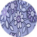 Square Patterned Deep Periwinkle Purple Rug, pat1316blu