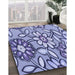 Patterned Deep Periwinkle Purple Rug in Family Room, pat1316blu