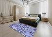 Patterned Deep Periwinkle Purple Rug in a Bedroom, pat1316blu