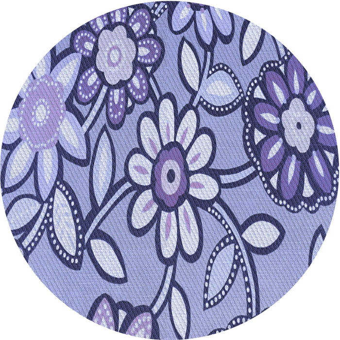 Square Machine Washable Transitional Deep Periwinkle Purple Rug in a Living Room, wshpat1316blu