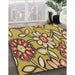 Patterned Saddle Brown Rug in Family Room, pat1316brn