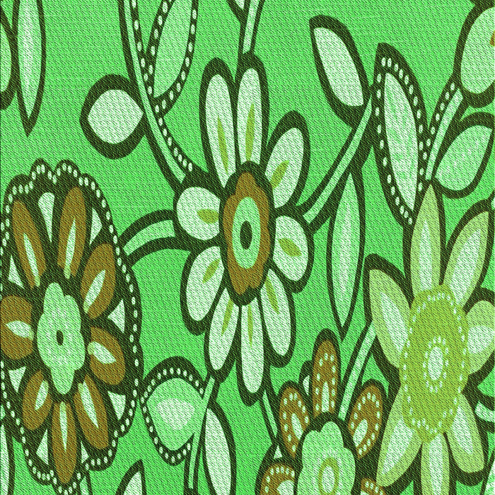 Machine Washable Transitional Emerald Green Rug, wshpat1316grn