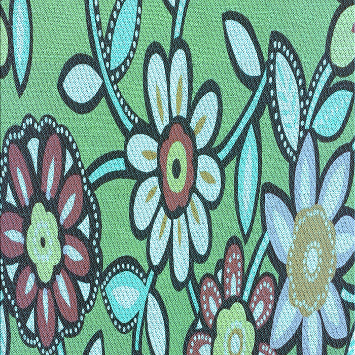 Machine Washable Transitional Turquoise Green Rug, wshpat1316lblu