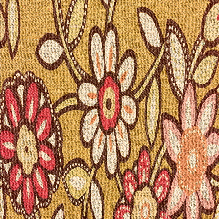 Machine Washable Transitional Yellow Orange Rug, wshpat1316org