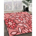 Machine Washable Transitional Light Coral Pink Rug in a Family Room, wshpat1316rd