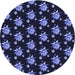 Square Patterned Night Blue Rug, pat1317blu